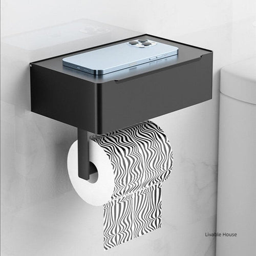 Suporte de papel higiênico com caixa de armazenamento